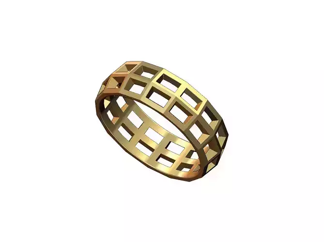 Faceted wireframe fashion band US sizes 5to13
