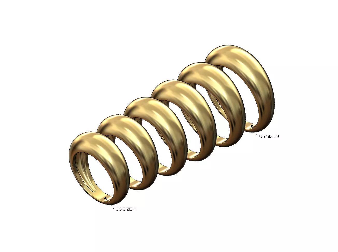 Dome stacker band US sizes 4to9 3D print model