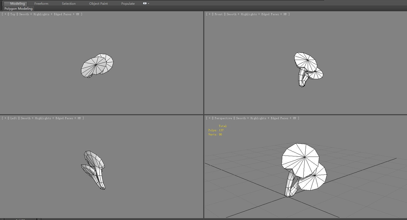 Cartoon Ganoderma lucidum Low-poly 3D model_4