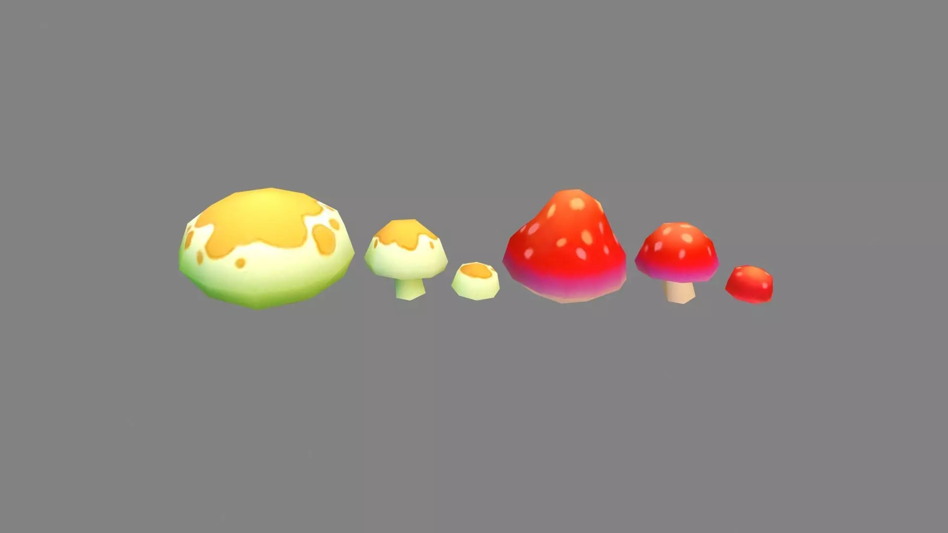 Cartoon poisonous mushroom Low-poly 3D model_0