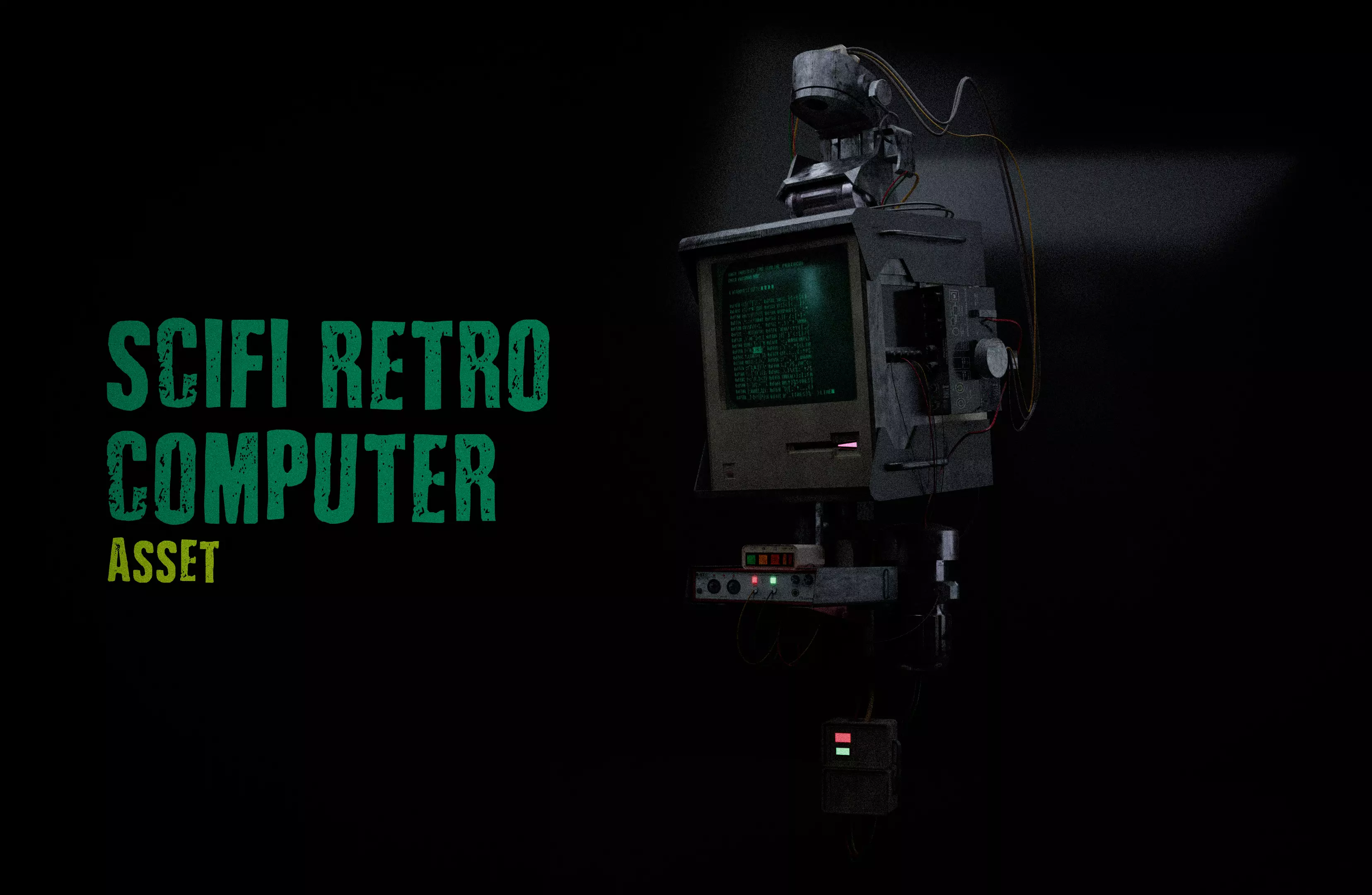 Scifi Retro Computer Asset Low-poly 3D model