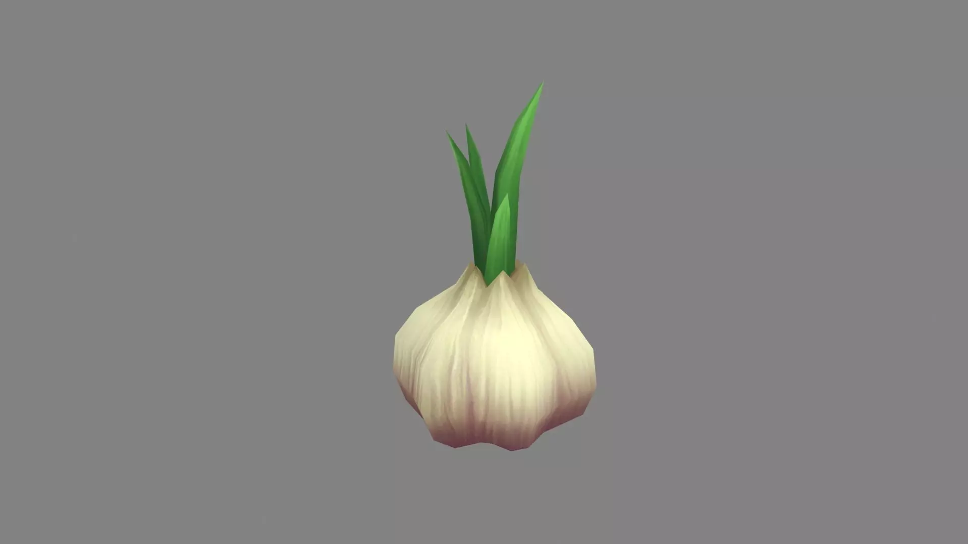 Sprouted garlic Low-poly 3D model_0