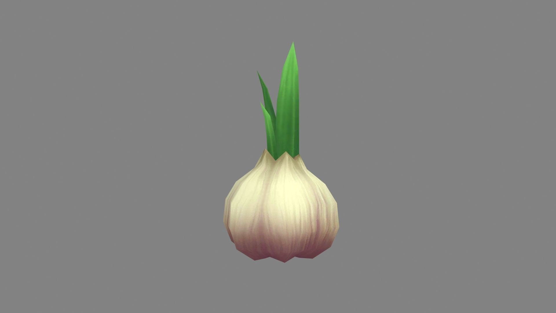 Sprouted garlic Low-poly 3D model_1