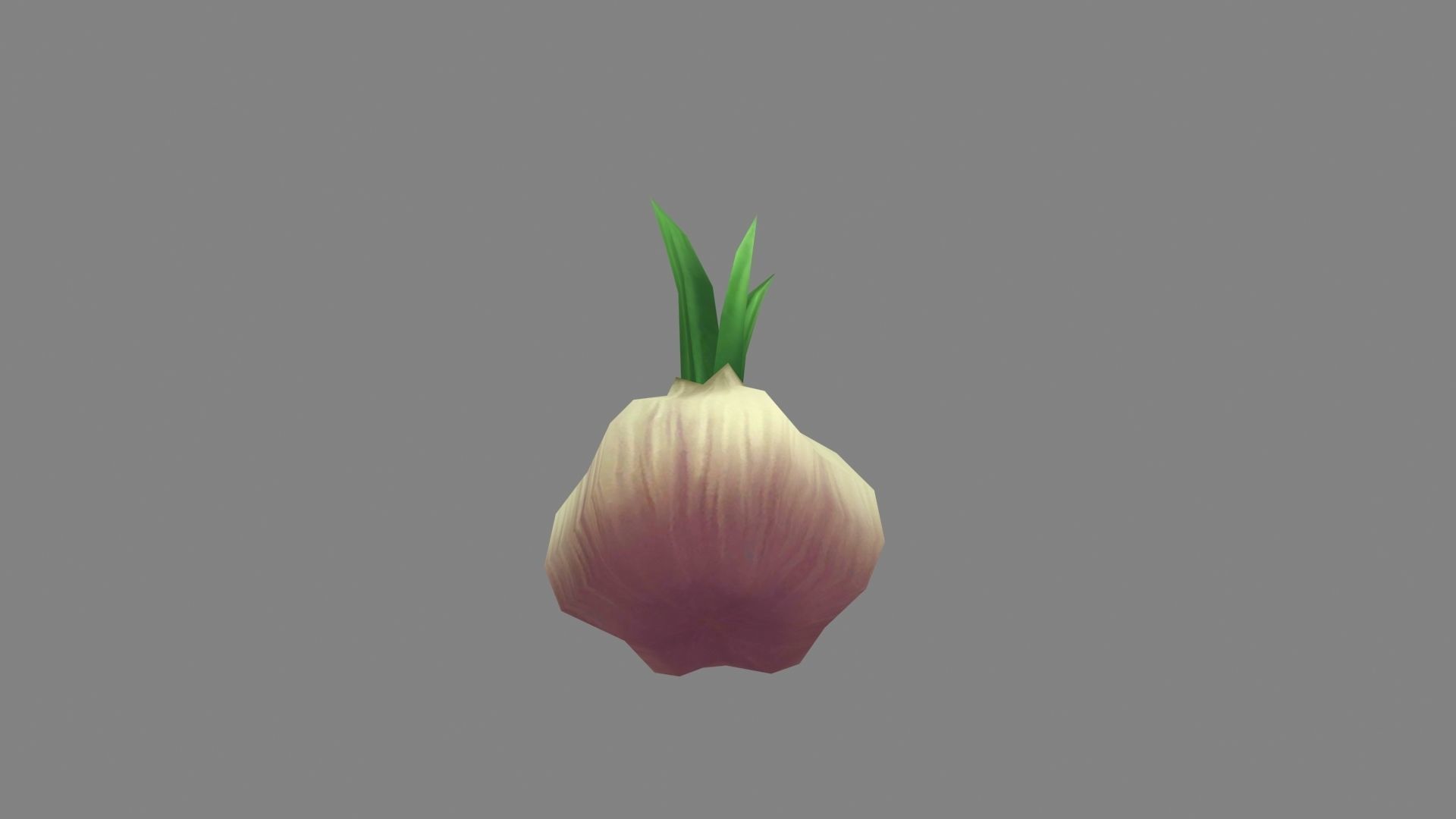 Sprouted garlic Low-poly 3D model_2