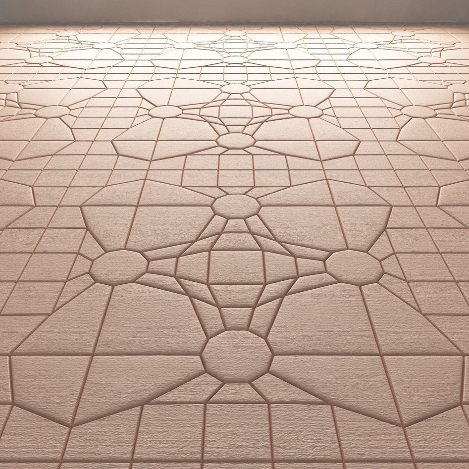 Butterfly tiled floor with geometric patterns 3D model_1