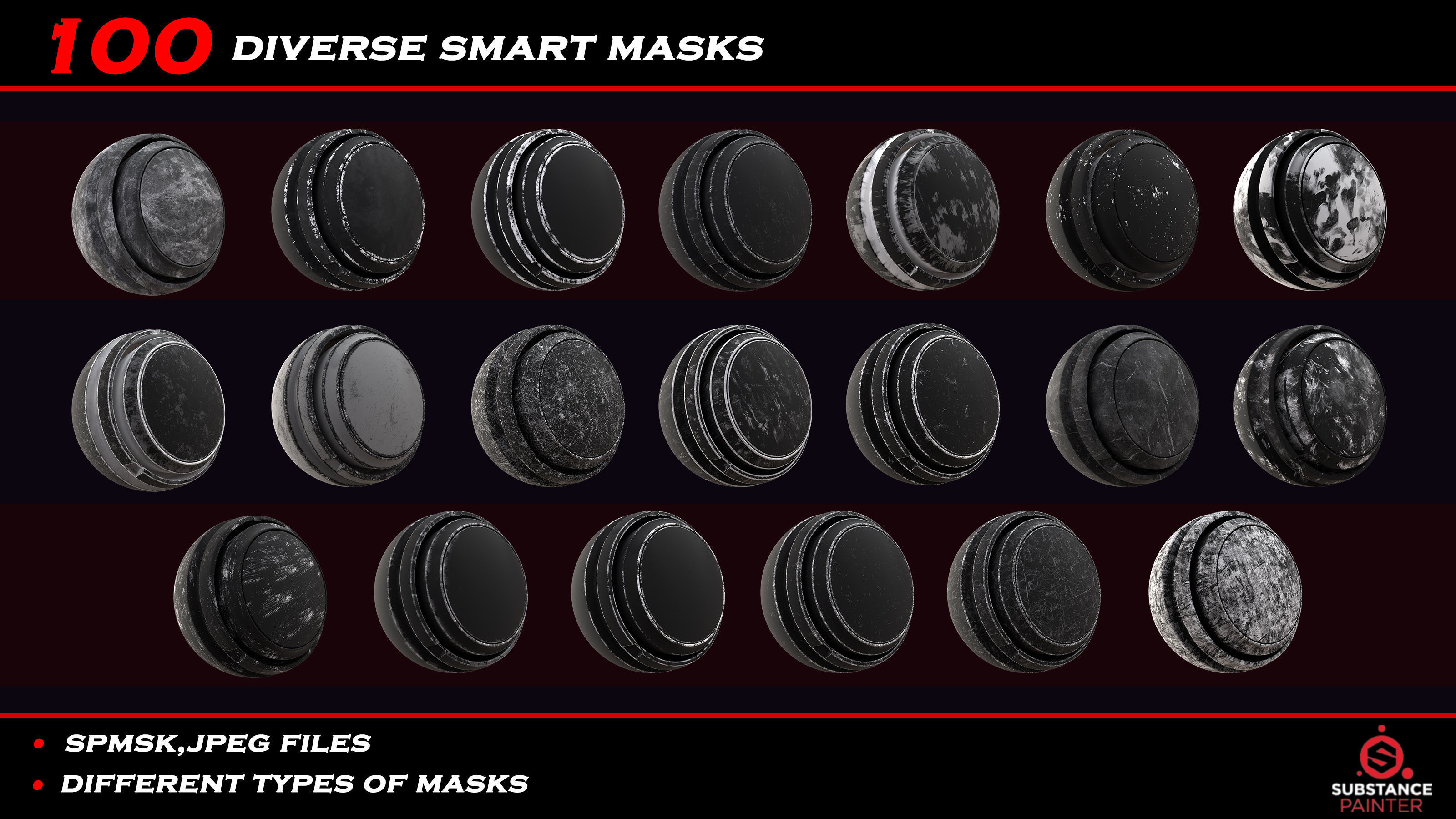 100 diverse smart masks for substance painter Texture_1