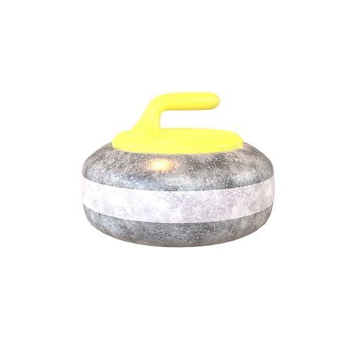 Curling Stone v1 001 Low-poly 3D model