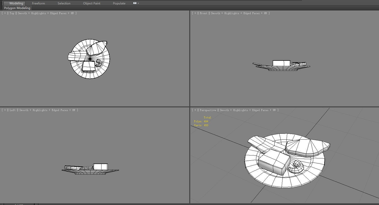 Cartoon bacon - meat - shrimp tail - tofu Low-poly 3D model_5