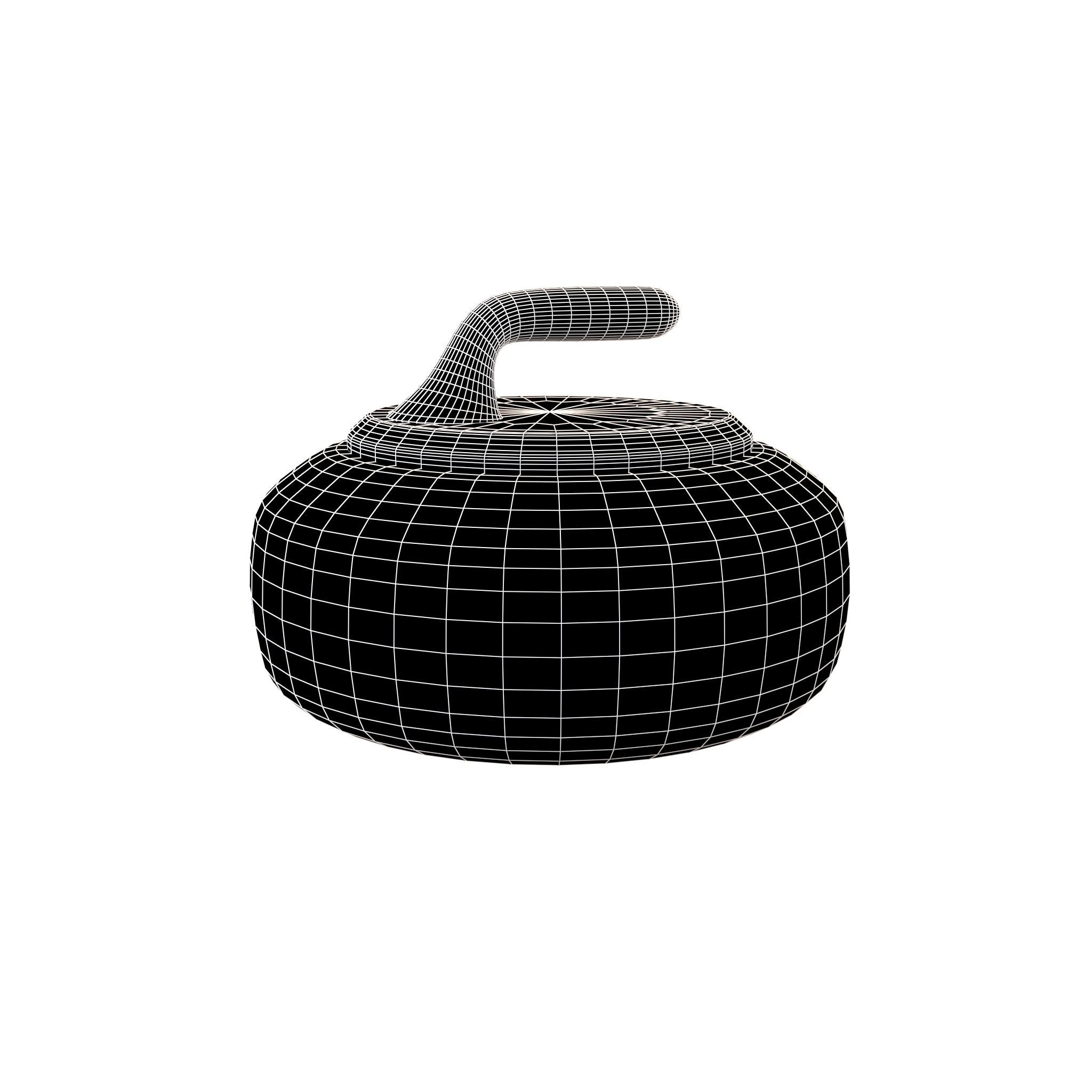 Curling Stone v1 002 Low-poly 3D model_5