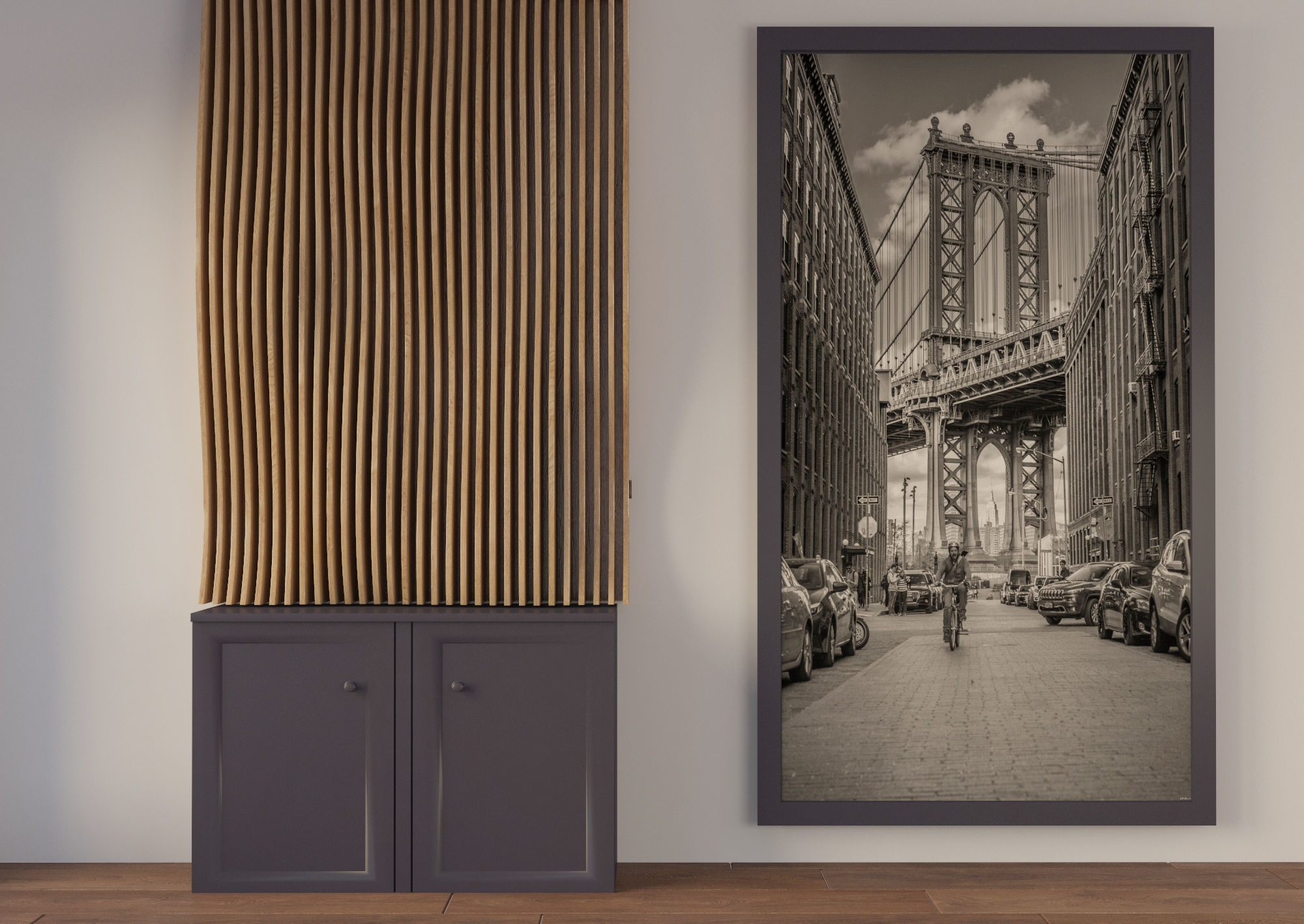 Parametric Wood Wall Panel Low-poly 3D model_3