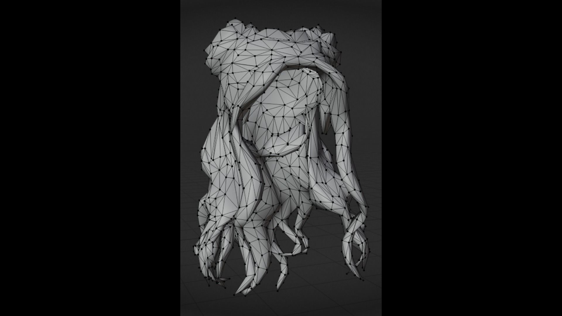 Girls Hairs Pack Low-poly 3D model_21