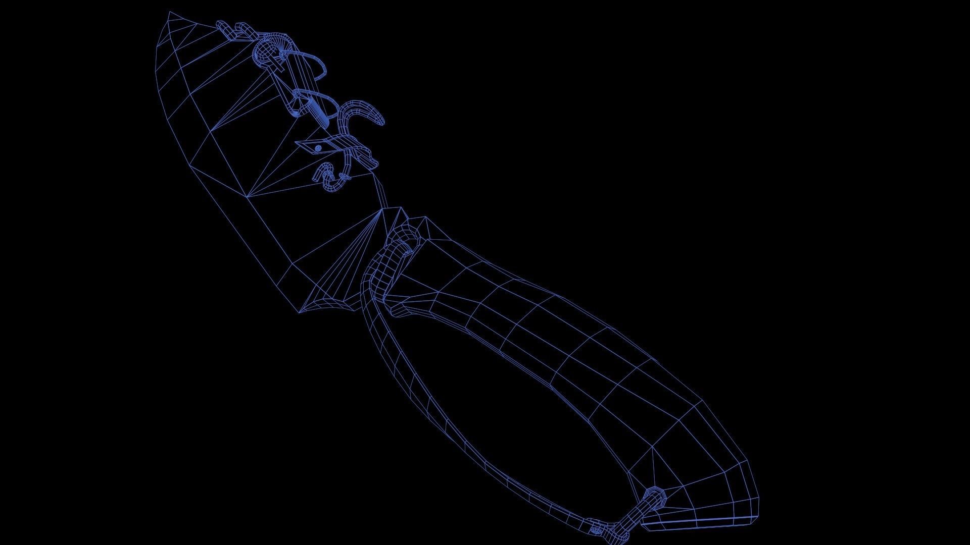 Butcher knife ready for gamedev Low-poly 3D model_10