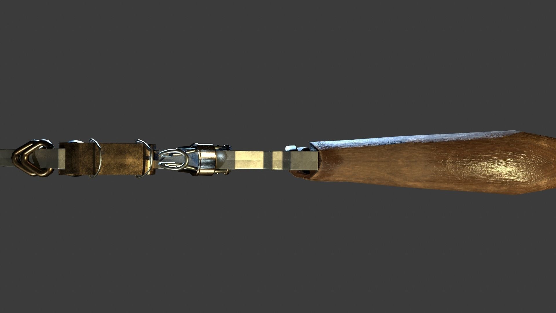 Butcher knife ready for gamedev Low-poly 3D model_8