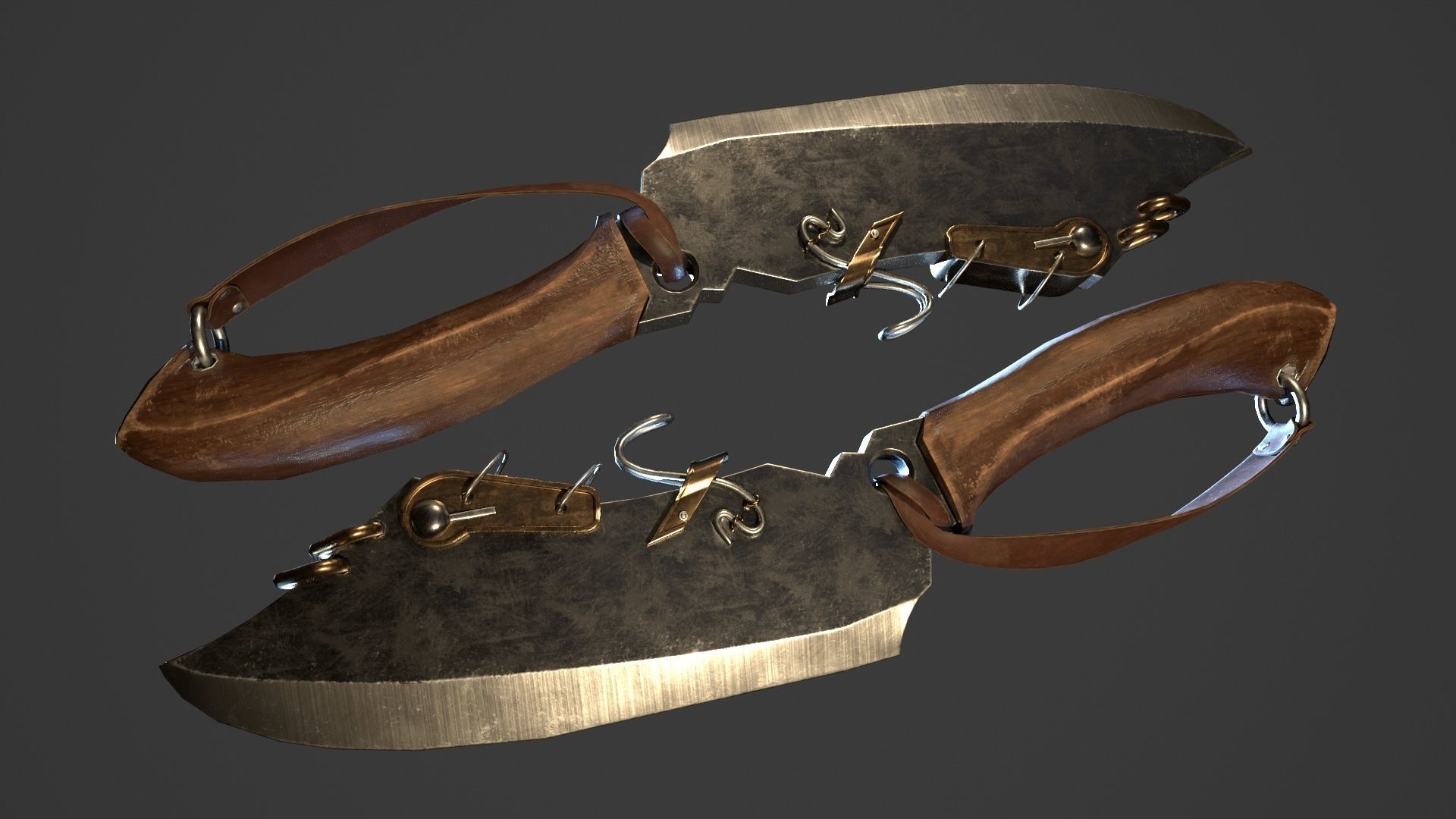 Butcher knife ready for gamedev Low-poly 3D model_6
