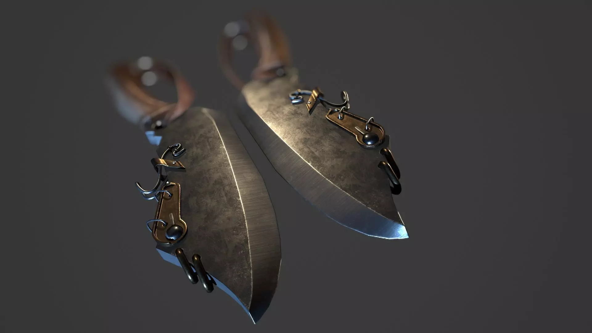 Butcher knife ready for gamedev Low-poly 3D model_0
