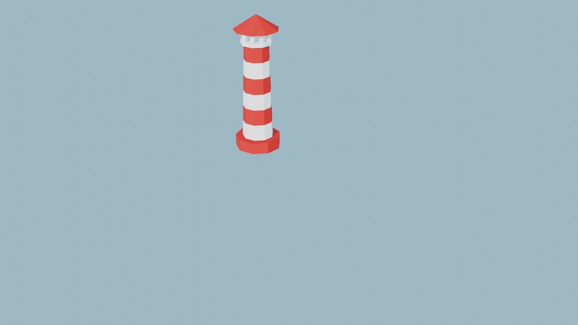 Low Poly Lighthouse island with Low-poly 3D model_2