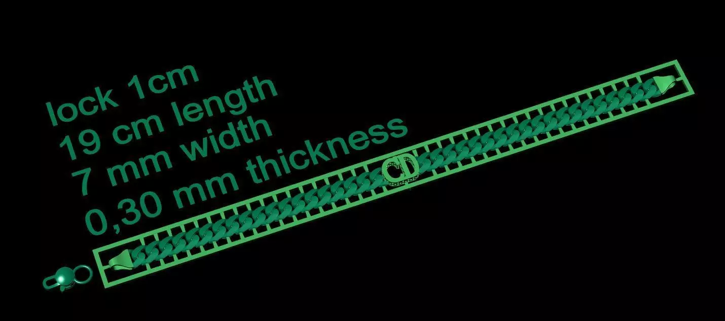 1 piece fusion chain is cast directly 3D print model 7mm  CD 3D print model_0