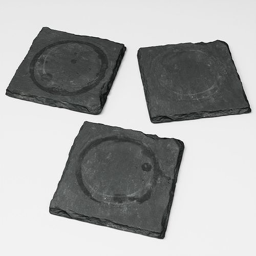 Slate Coasters 4 3D model