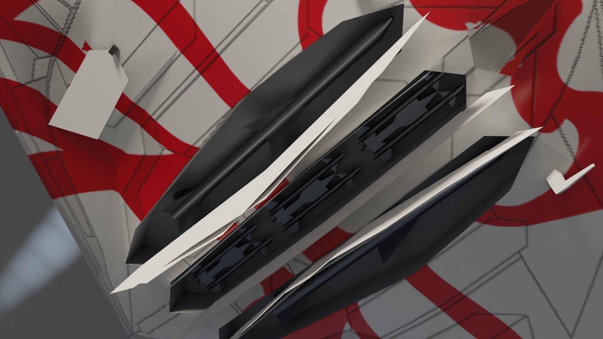 TU-222 Bechovka concept bomber Low-poly 3D model_15