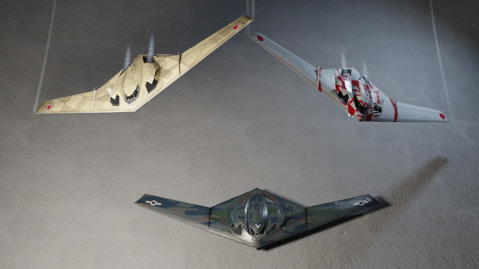 TU-222 Bechovka concept bomber Low-poly 3D model_1