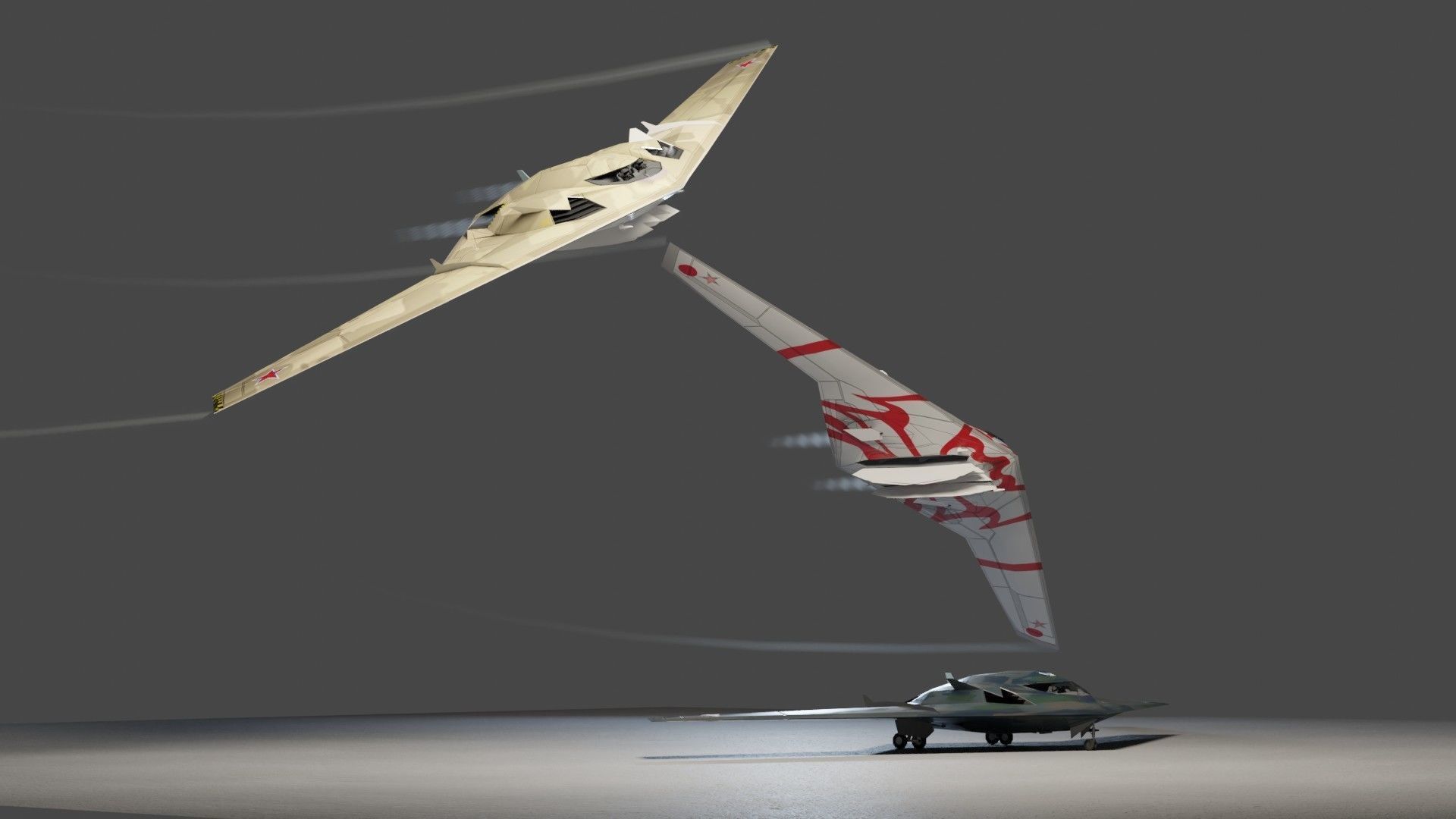 TU-222 Bechovka concept bomber Low-poly 3D model_4
