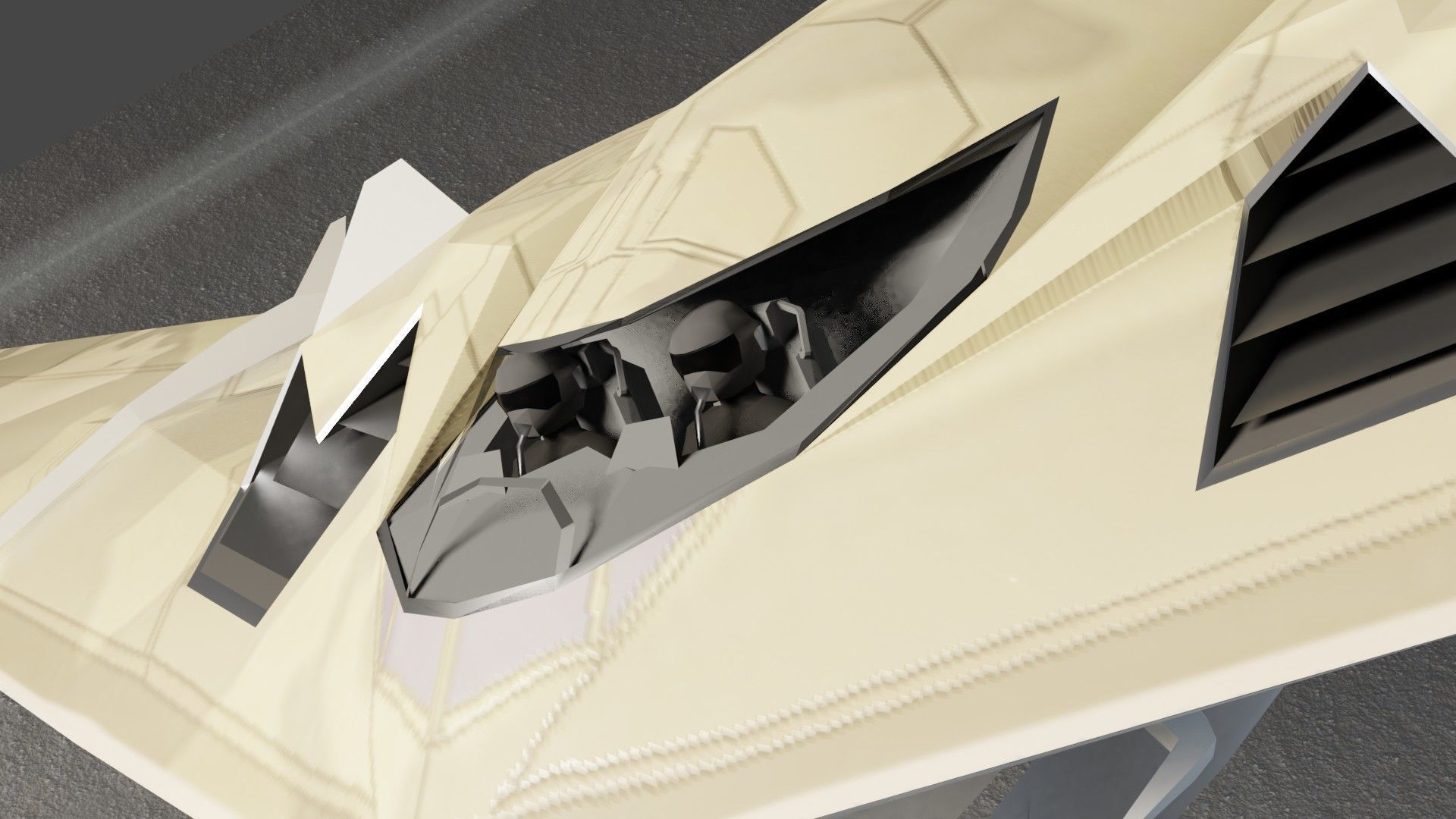 TU-222 Bechovka concept bomber Low-poly 3D model_14
