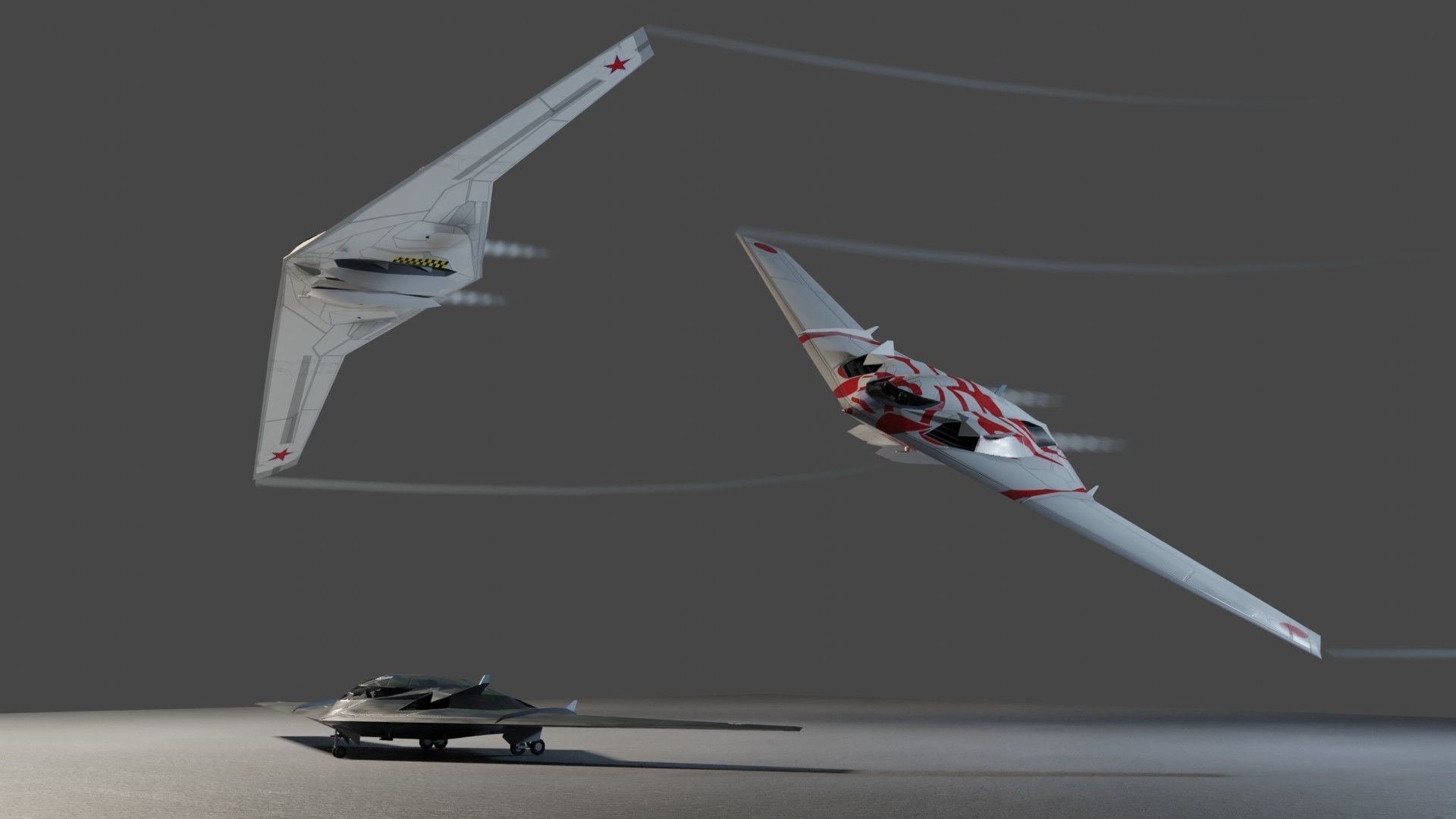 TU-222 Bechovka concept bomber Low-poly 3D model_3