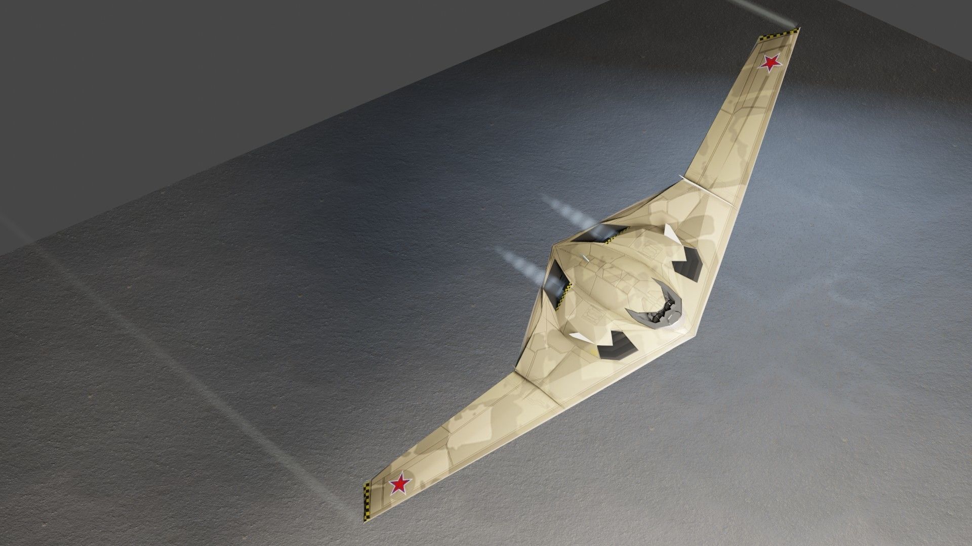 TU-222 Bechovka concept bomber Low-poly 3D model_12