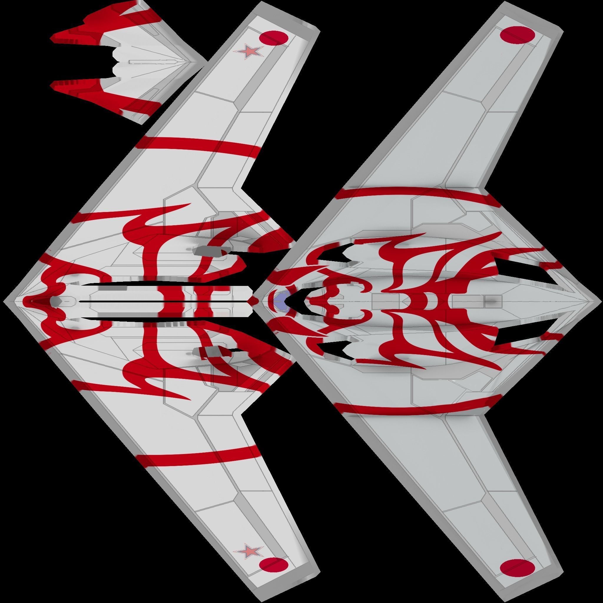 TU-222 Bechovka concept bomber Low-poly 3D model_18