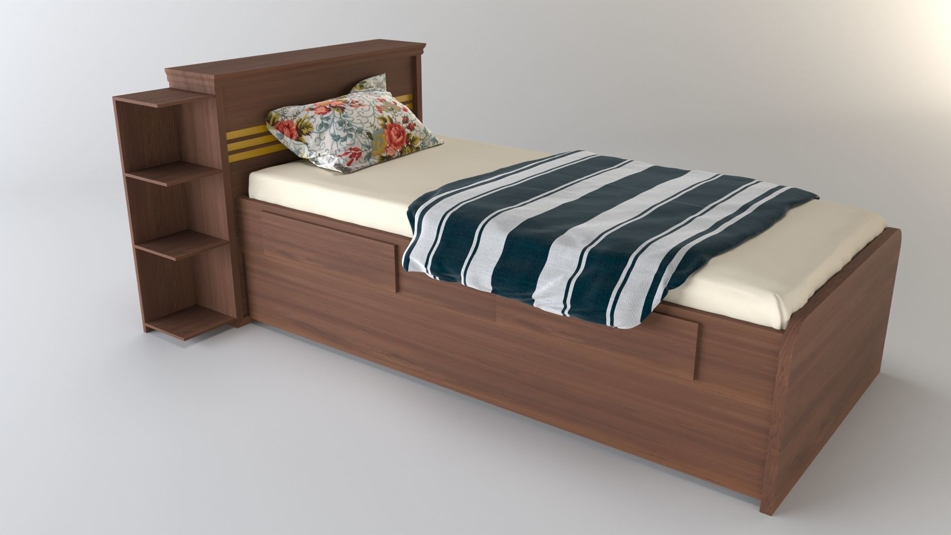 Double Bed 3D model_3