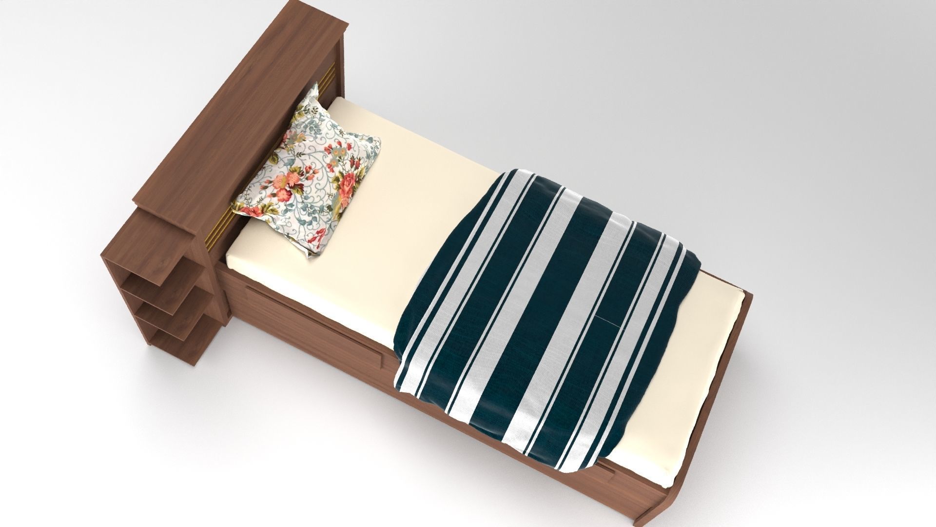 Double Bed 3D model_4
