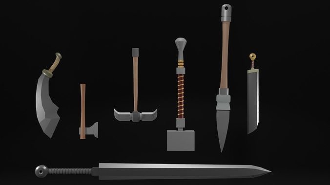 Swords axe 3D model