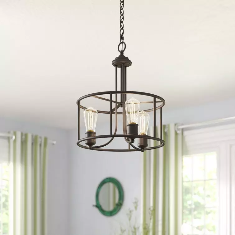 Ceylon Transitional Light Drum Chandelier 3D model_0