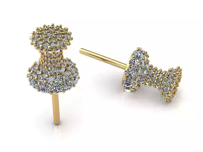 Pin Earrings Diamonds Pave