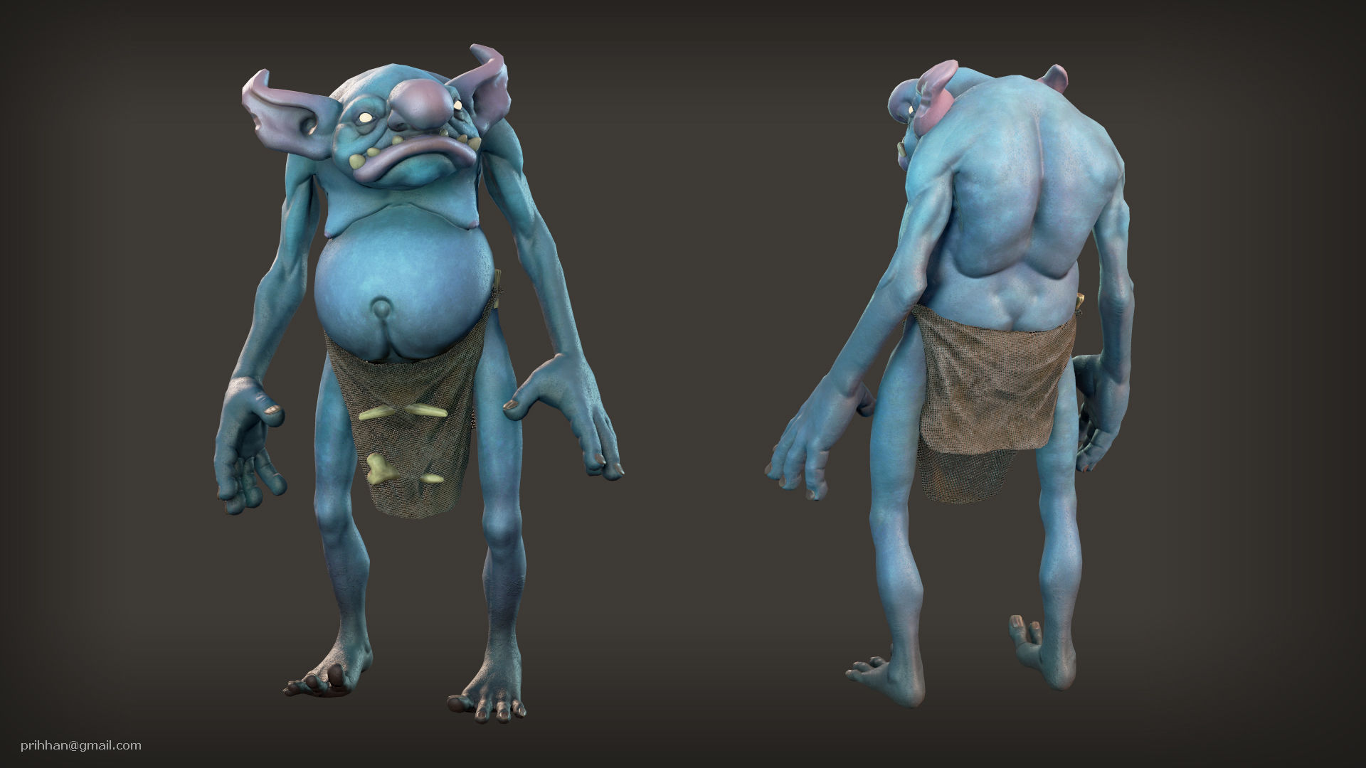 Goblin 3 troll Low-poly 3D model_3