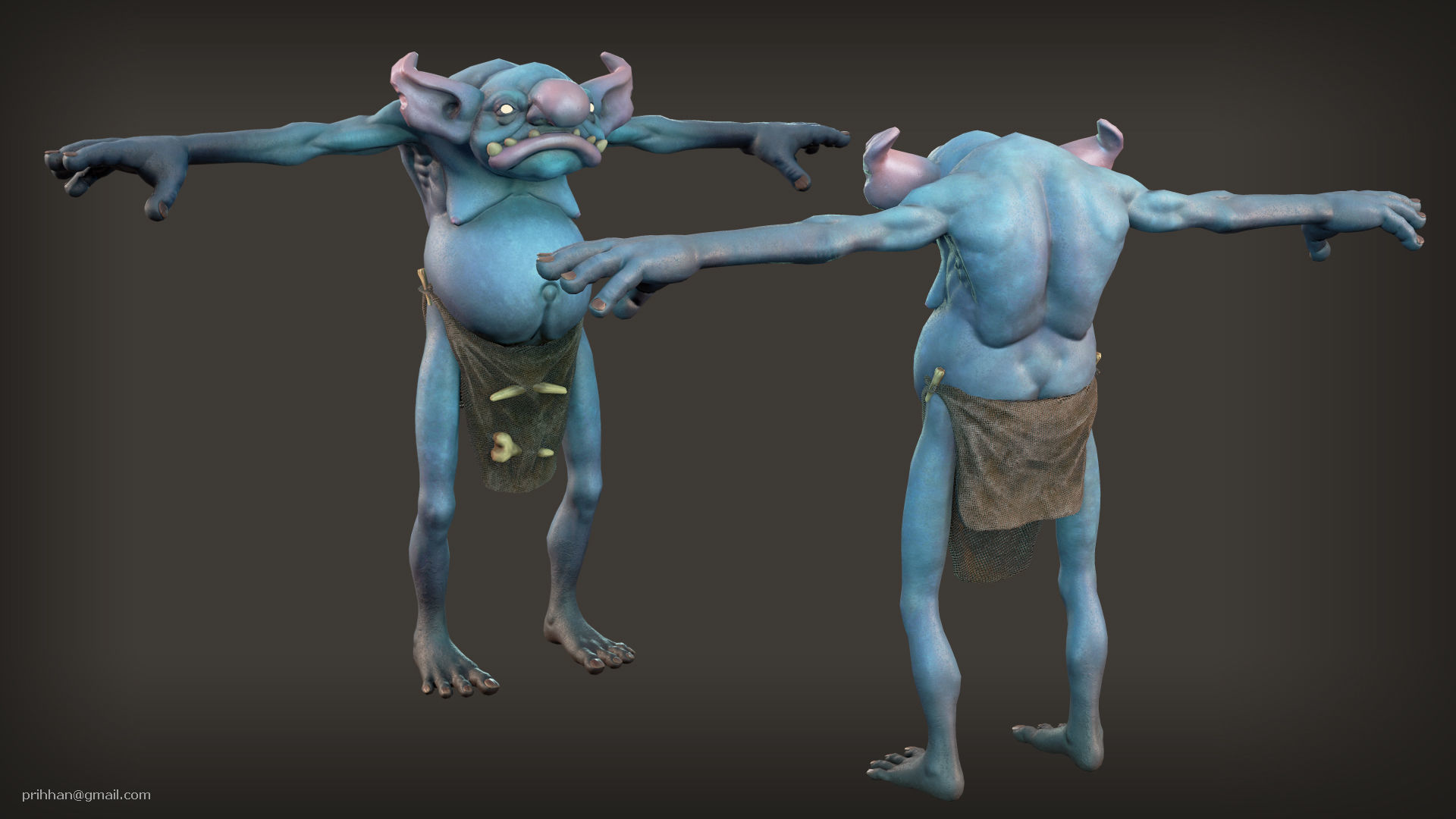 Goblin 3 troll Low-poly 3D model_2