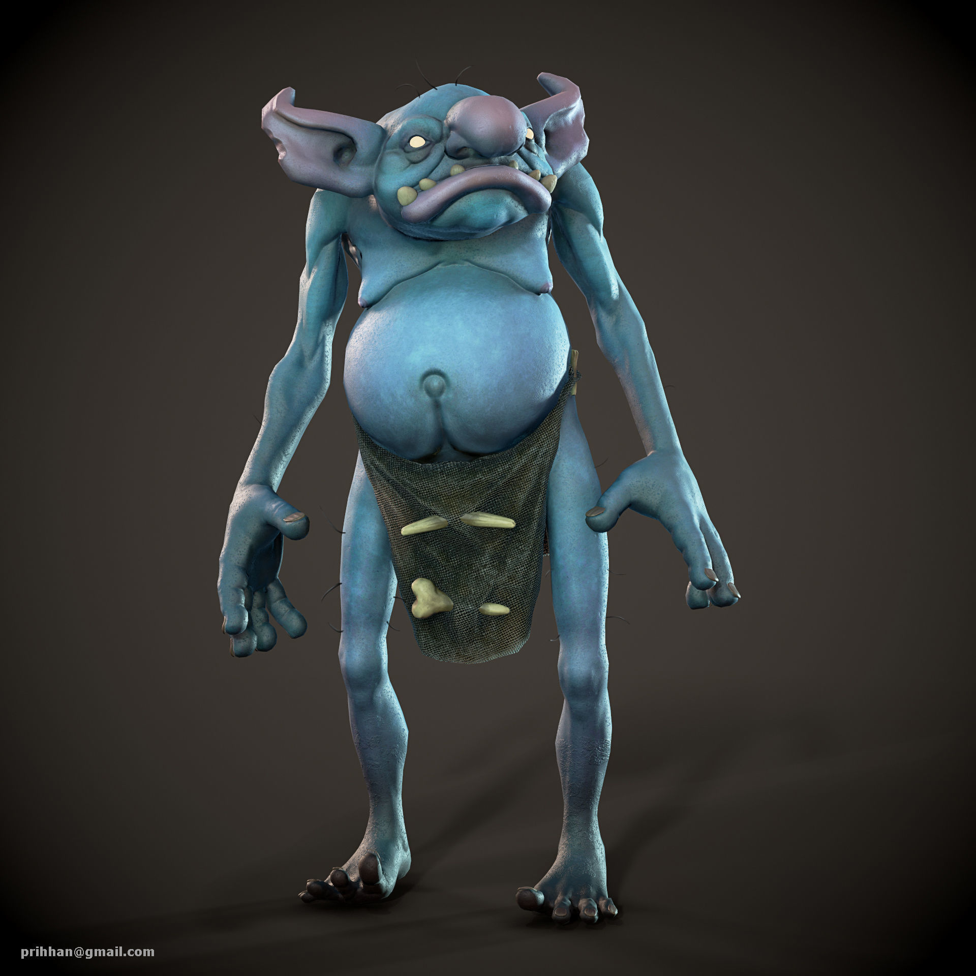 Goblin 3 troll Low-poly 3D model_1