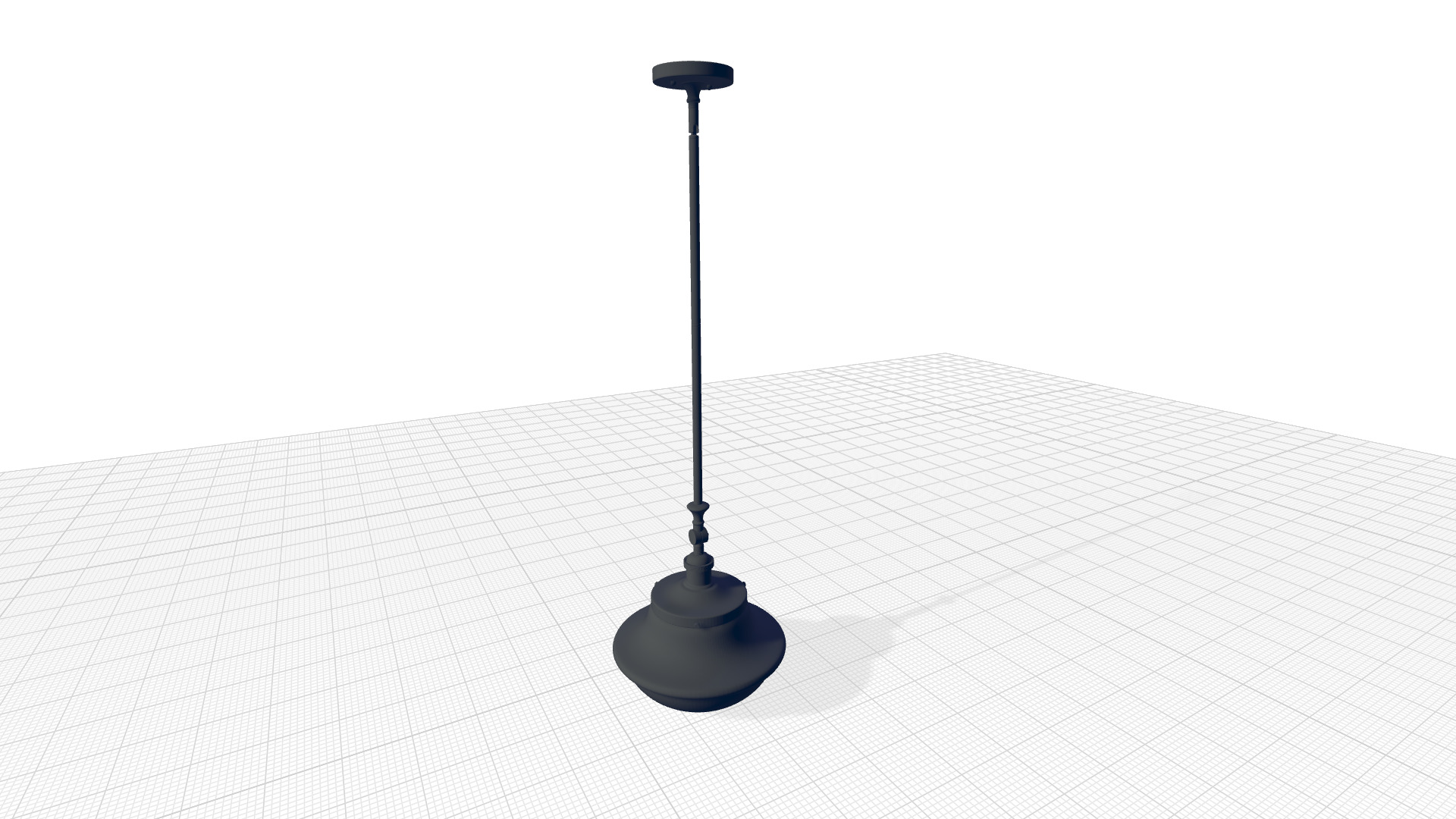 Draeger Light Single Schoolhouse Pendant 3D model_1