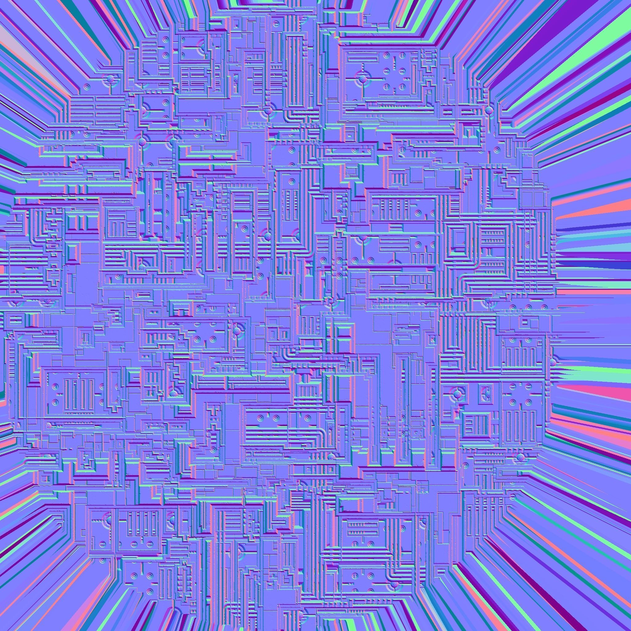 Sci fi city Blocks with Domes  3D model_6