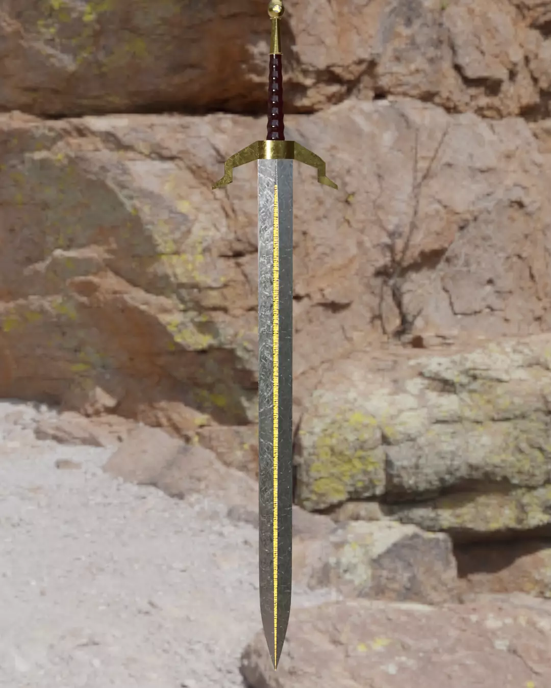 3D medieval sword ready for game integration 3D model