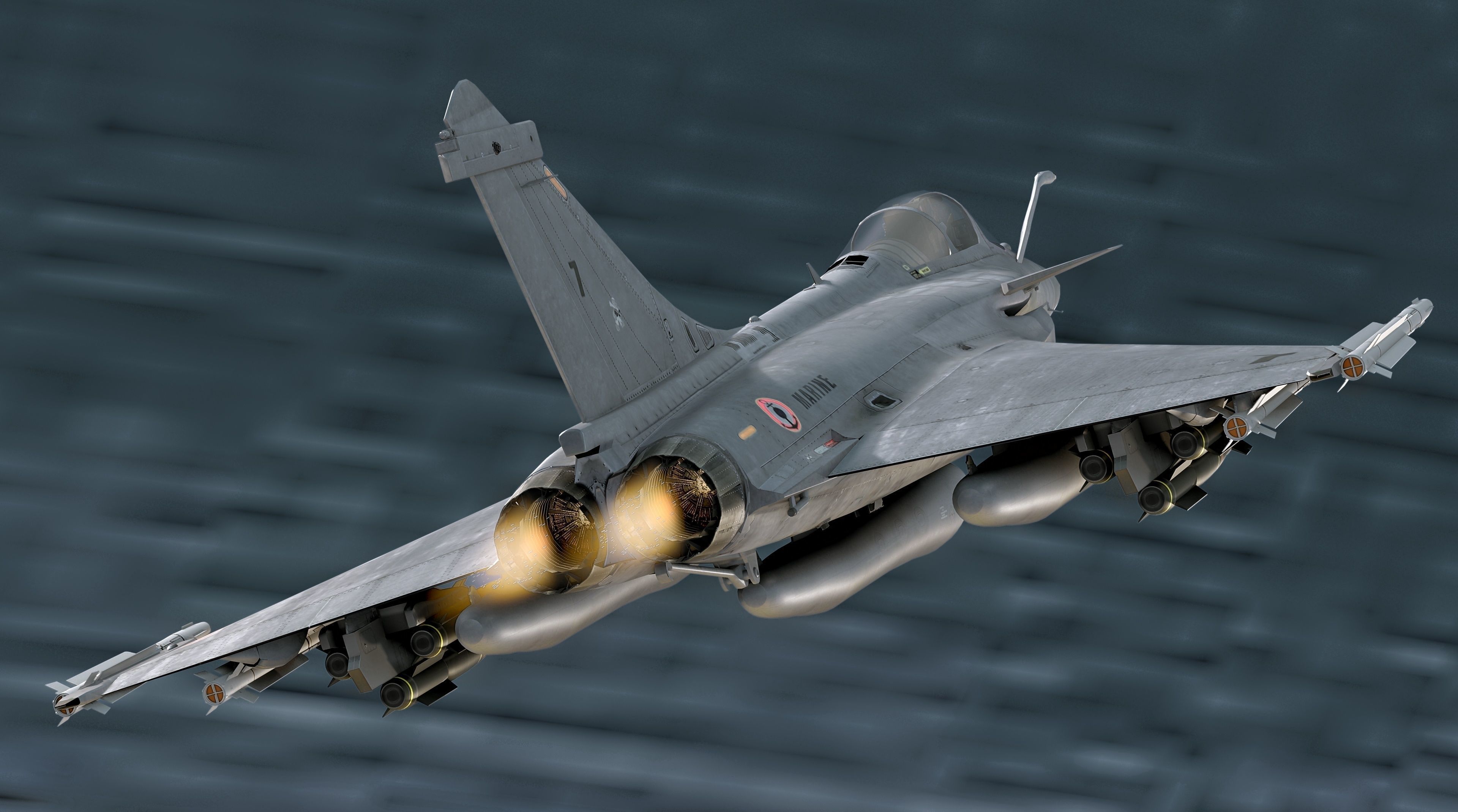 Dassault Rafale M - Fully Rigged - with high resolution Textures Low-poly 3D model_12
