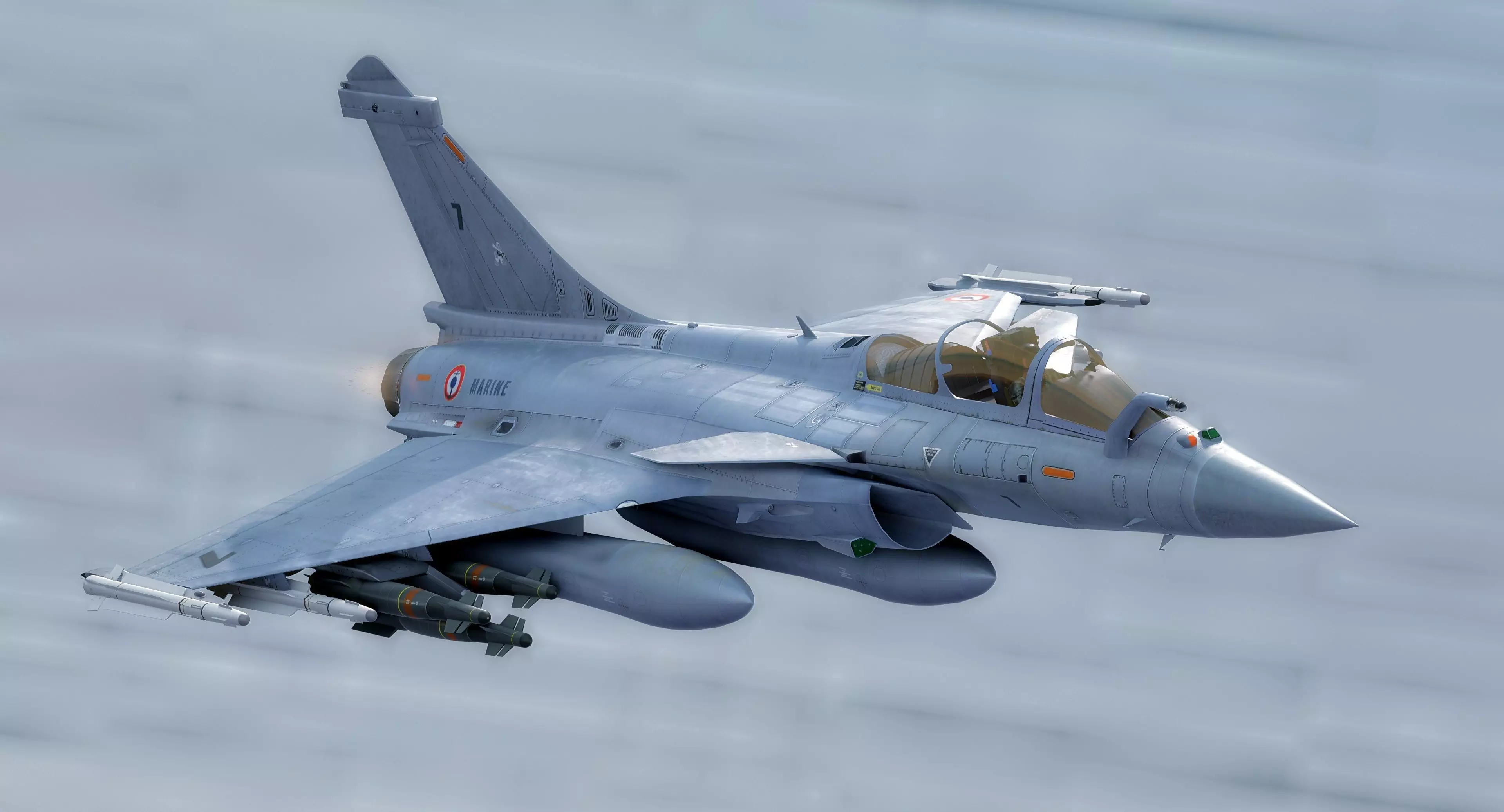 Dassault Rafale M - Fully Rigged - with high resolution Textures Low-poly 3D model_0