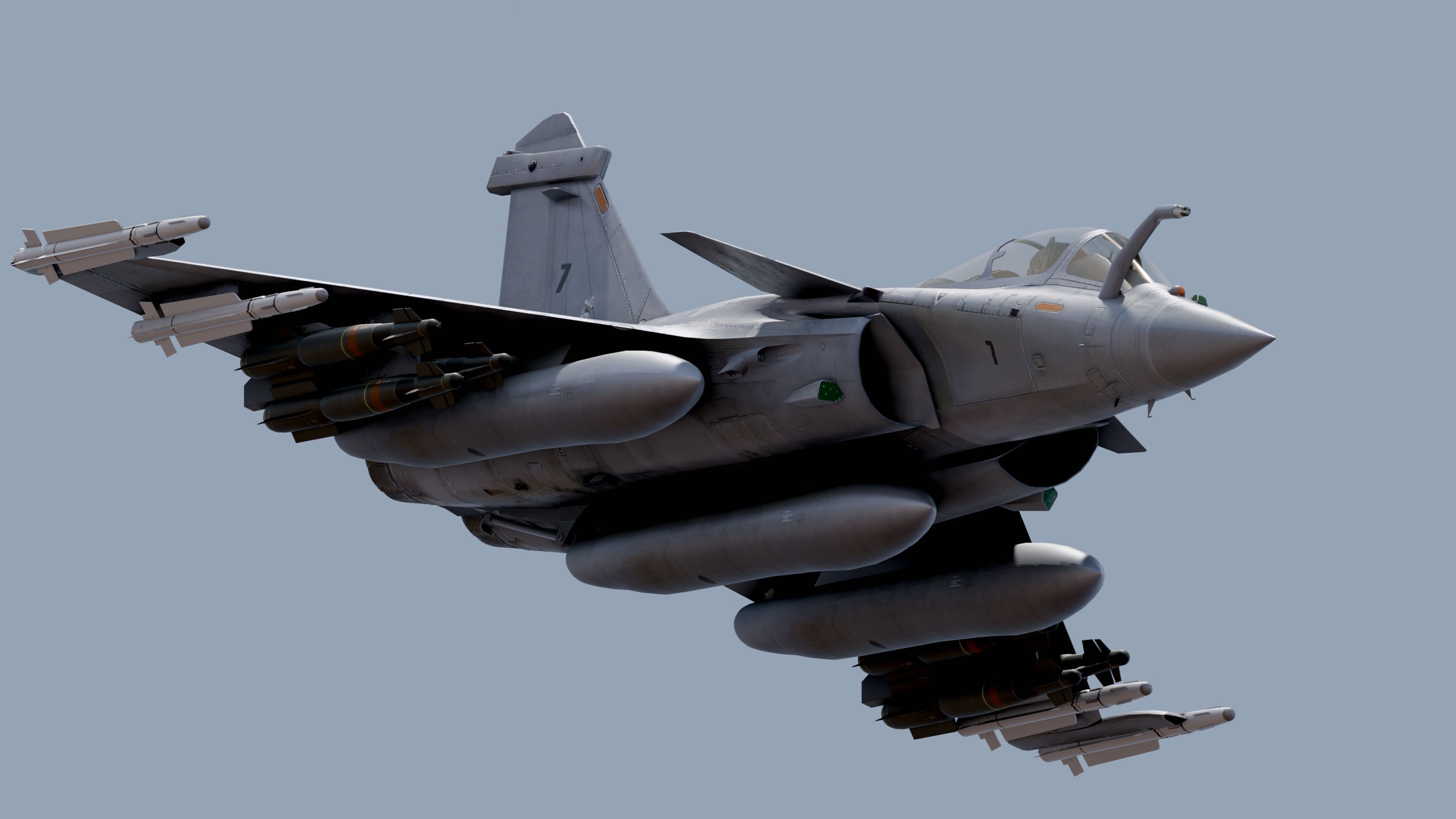 Dassault Rafale M - Fully Rigged - with high resolution Textures Low-poly 3D model_18