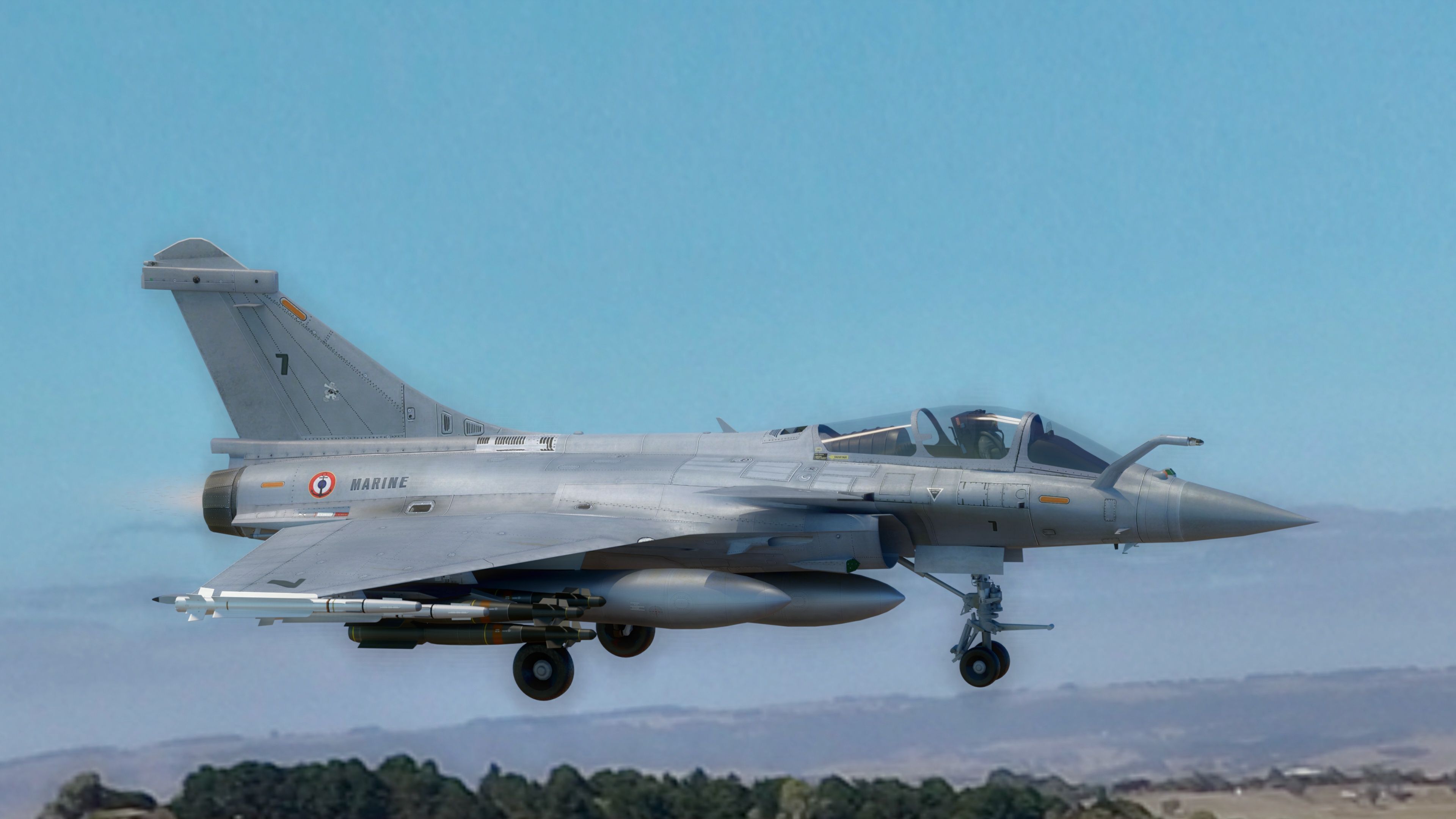 Dassault Rafale M - Fully Rigged - with high resolution Textures Low-poly 3D model_9