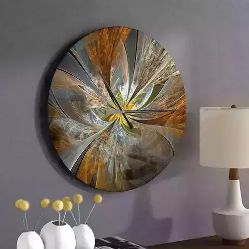 Symmetrical Fractal Flower Wall Clock