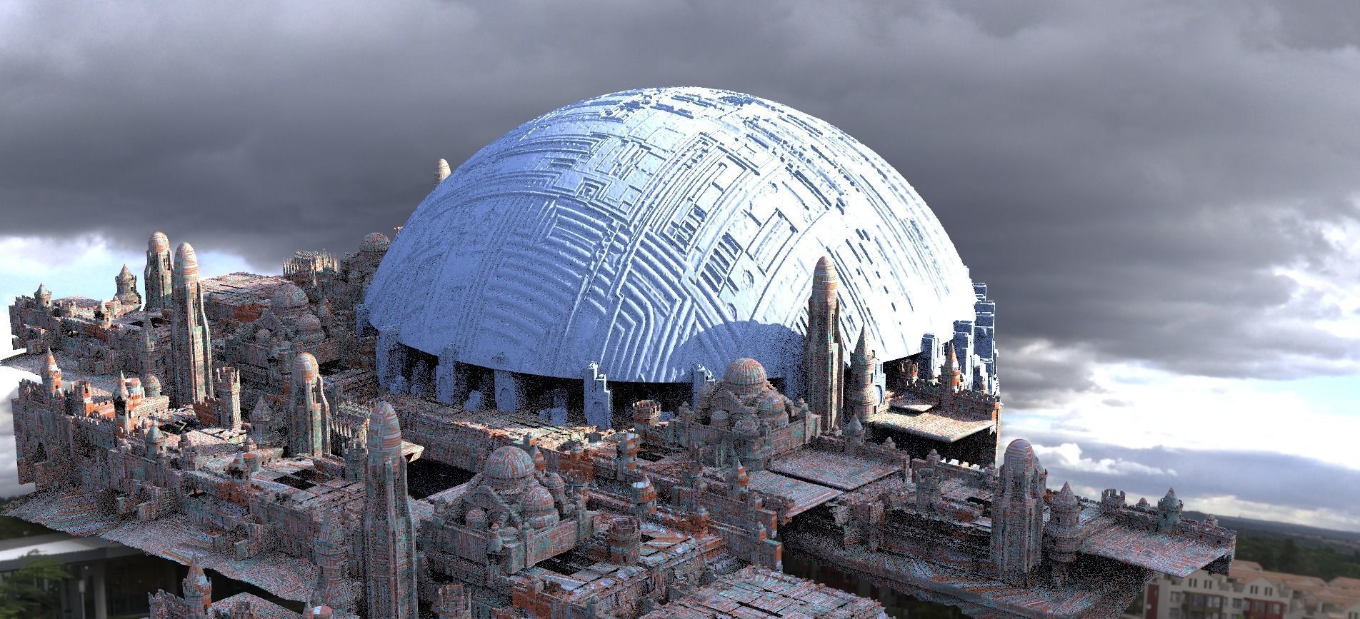 Star wars Influenced City 1 Kit bash 3D model_1