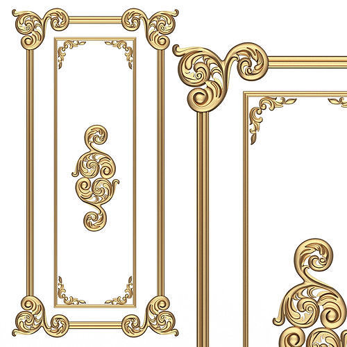 Carved Decoration Panel 02 Low-poly 3D model