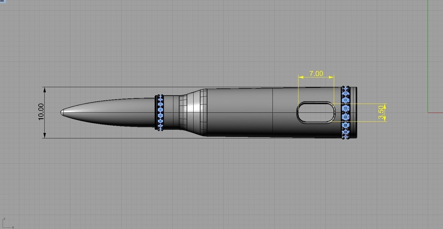 Pendant Bullet ready for 3d print 3D print model_2