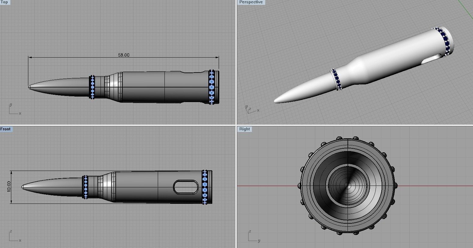 Pendant Bullet ready for 3d print 3D print model_1