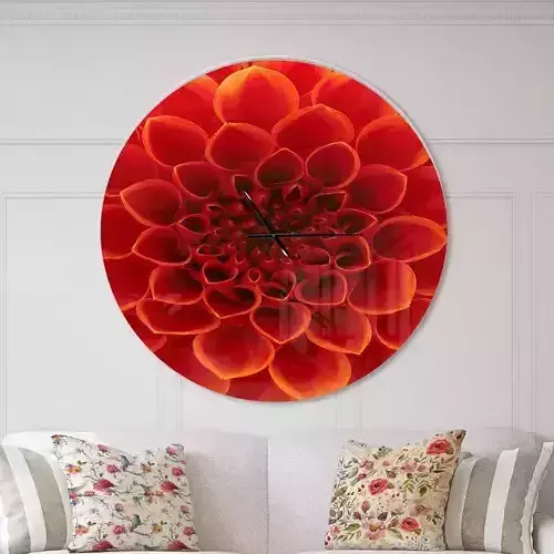Flower with Dense Petals Wall Clock
